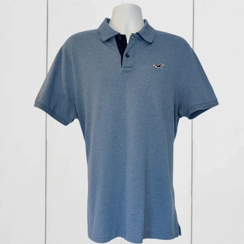 Hollister Men’s Epic Flex Stretch Polo Shirt Blue Size XL - Picture 6 of 9